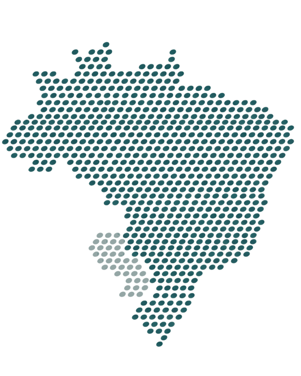 Mapa do Brasil com os pontos de atuação da Recupera