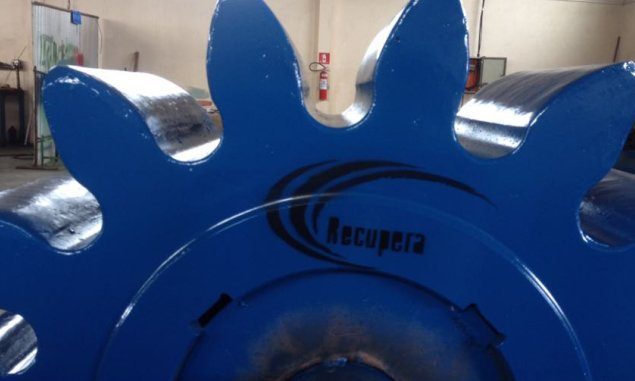 Rodete de moenda recuperado, com a marca Recupera na peça
